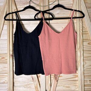Large, Black and Salmon Colored Tank Tops